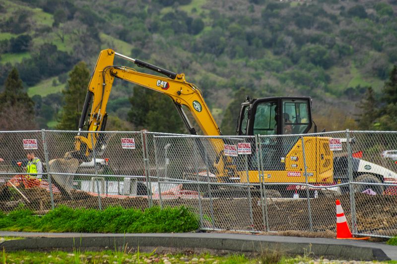 Excavator at a construction site